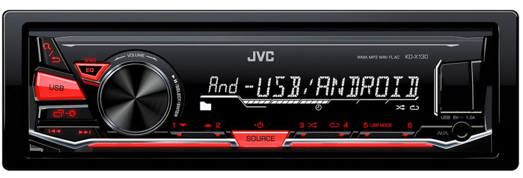 JVC KD-X130 - Ekranas ir sąsaja