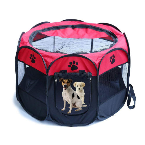 Box per cani da compagnia Tenda per animali domestici per cani Coperta rimovibile ottagonale portatile per cuccioli//gatti