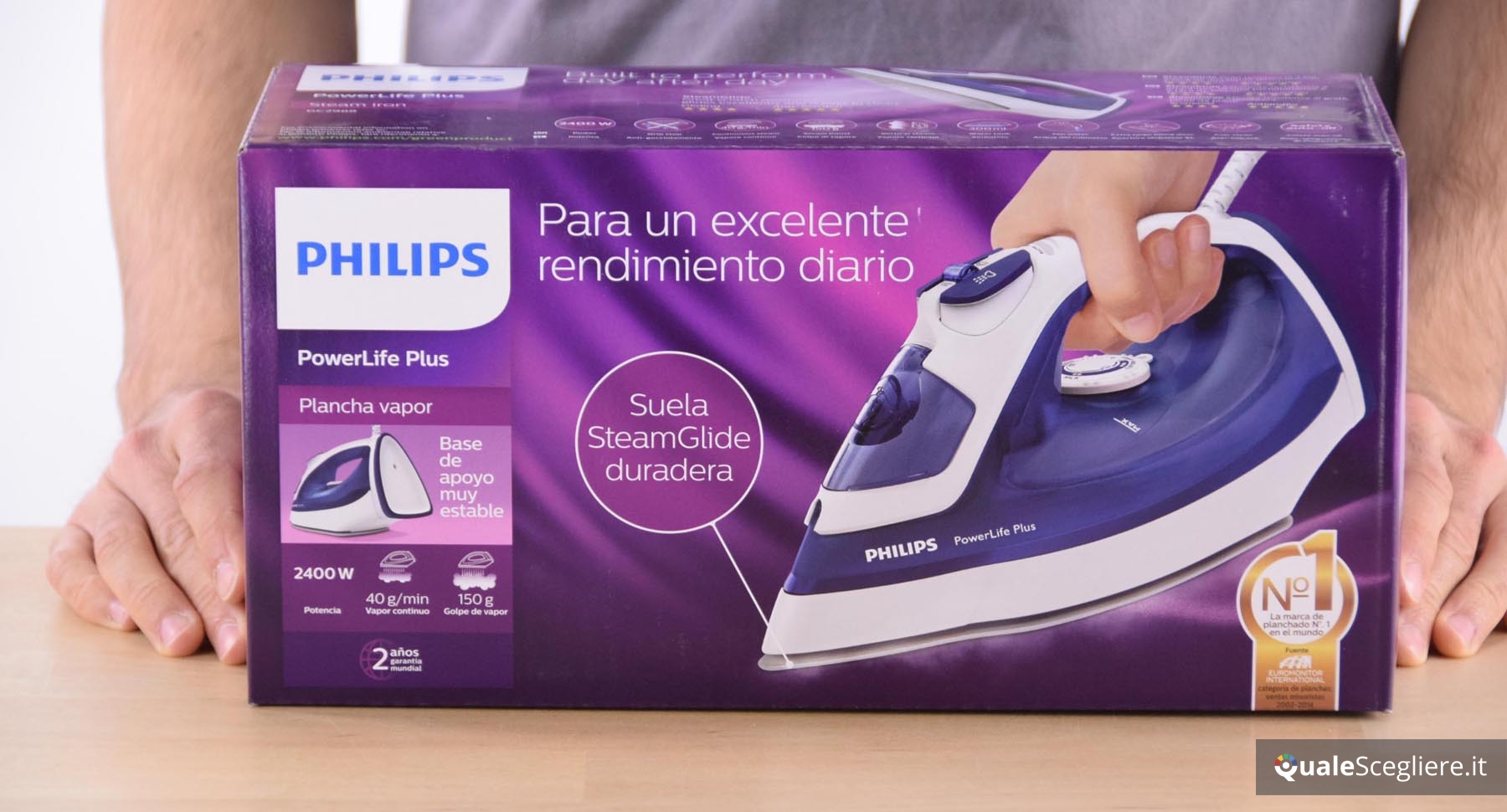 Serbatoio 300 ml Colpo Vapore 150 g Philips GC2988/20 PowerLife Plus Ferro a Vapore Serbatoio 300 ml Colpo Vapore 150 g Philips GC2988/20 PowerLife Plus Ferro a Vapore